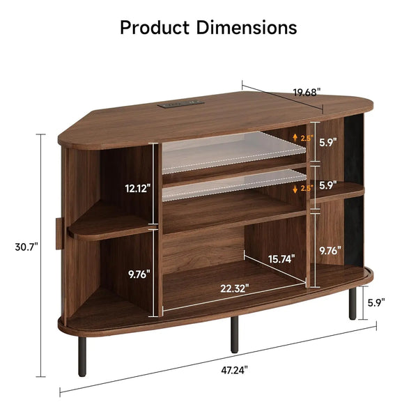 Walnut Media Console Table