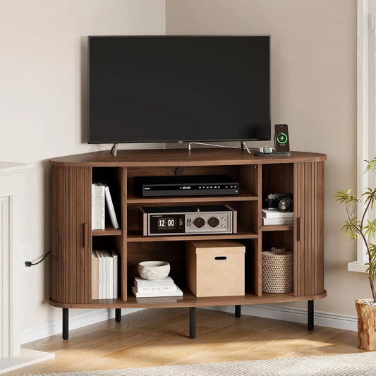 Walnut Media Console Table