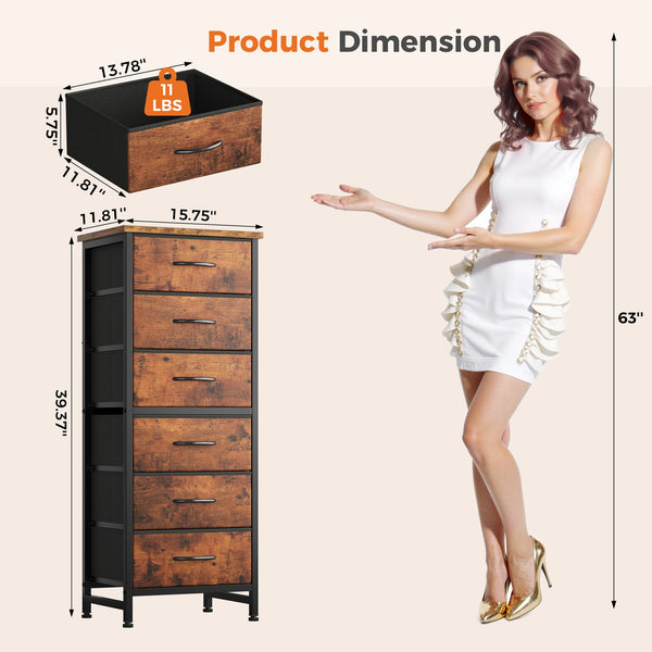 Slim Fabric Drawer Dresser