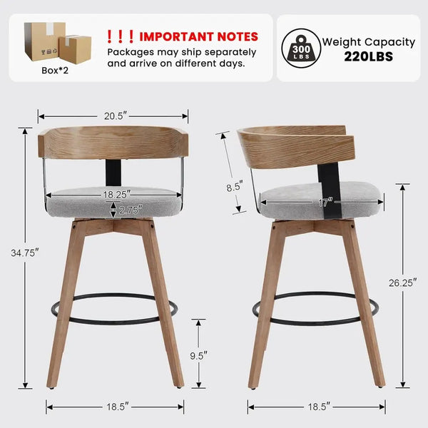 Elegant Swivel Kitchen Stools